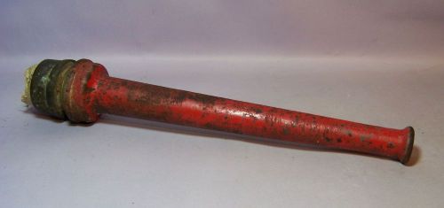 ANTIQUE CAST IRON FIRE FIREMAN FIREFIGHTER HOSE NOZZLE w/ Brass End Fitting