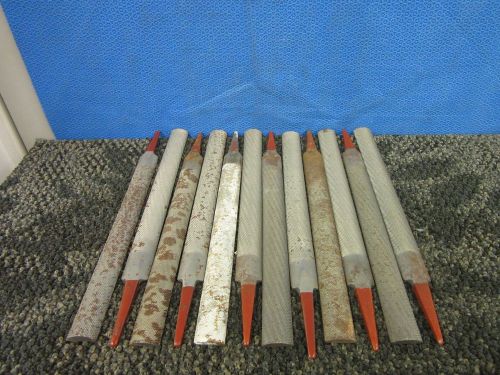 12 SIMONDS 10&#034; FILES HALF ROUND MILITARY SURPLUS WOOD METAL SHOP CARPENTRY