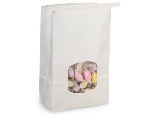 You choose qty white 2lb tin tie bags w/ window 6&#034;x2-3/4&#034;x9-1/2&#034; fda food grade for sale