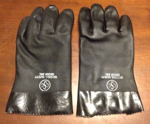 9 pairs georgia safety pvc black gloves sandy finish for sale