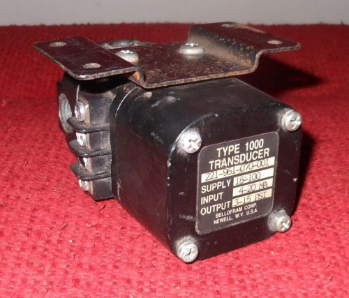 Bellofram - type 1000 - i/p transducer - 4-20 ma input - 3-15 psig output for sale