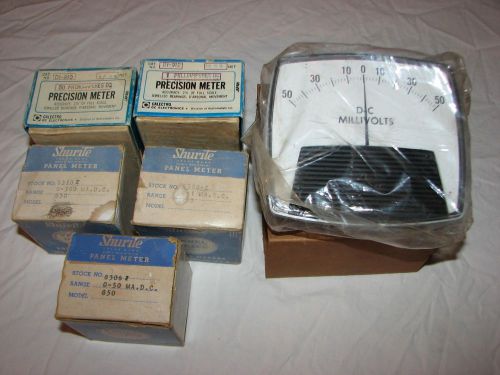 Lot 6 vintage shurite &amp; calectro precision panel meters ham radio nos for sale