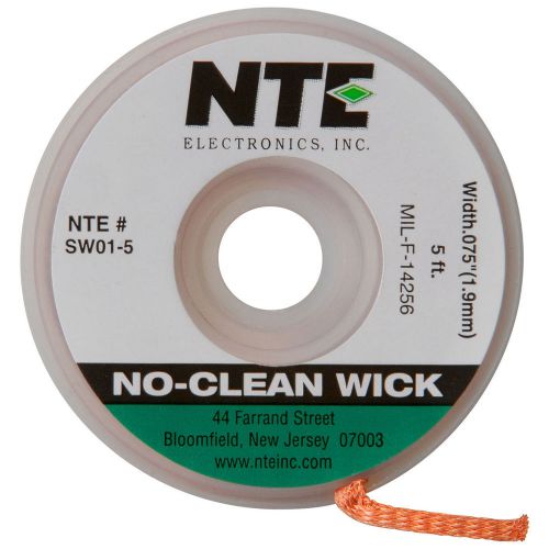 NTE SW01-5 No-Clean Wick #3 Green 0.075&#034; x 5 ft. 341-550