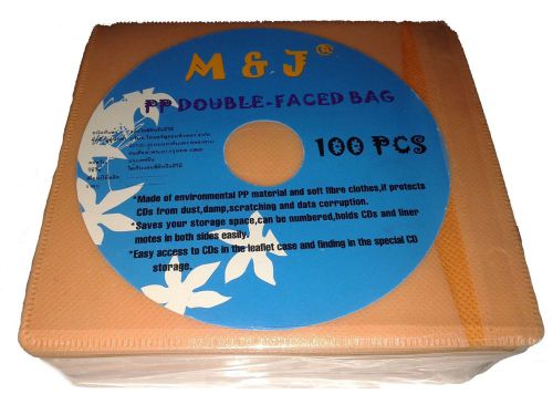 100Pcs CD DVD Double Sided Cover Storage Case PP Envelope