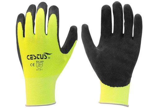 Cestus high vis green ns grip micro nitrile coated high dexterity glove m for sale