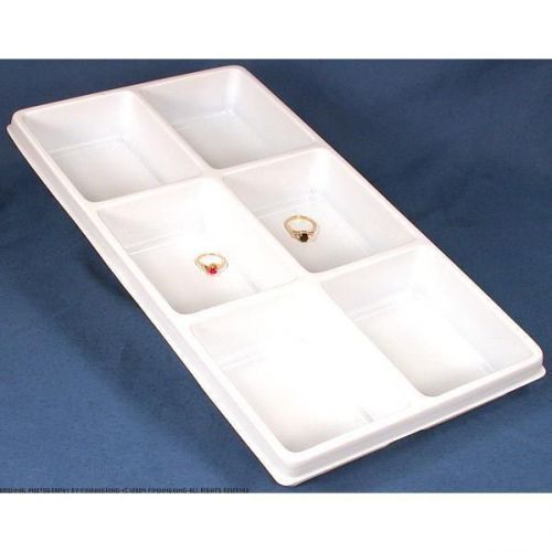 White Plastic 6 Compartment Jewelry Tray Insert