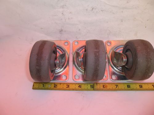 Casters [3] swivel w/plates with rubber wheels: 2 1/2&#034; x 1 3/8th  0068 for sale