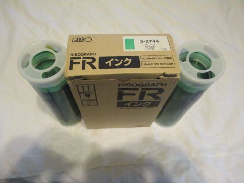 2 Riso S-2744 Green Ink OEM Risograph FR Usable for RC RA GR