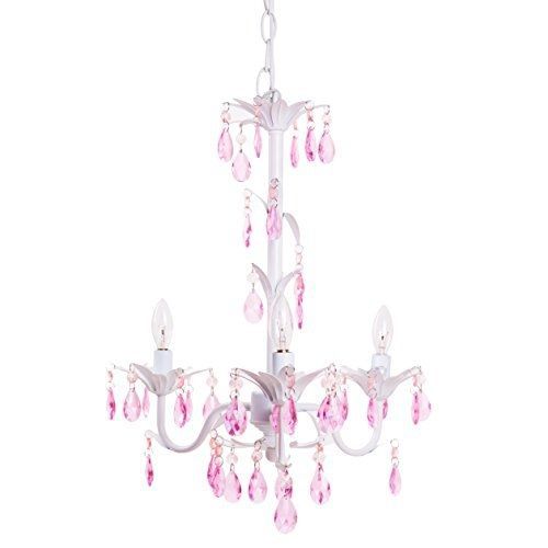 Tadpoles 3-bulb floral chandelier, pink for sale