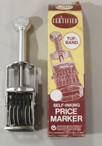 Vintage new certified model st-20 tuf-band self-inking price marker metal in box for sale