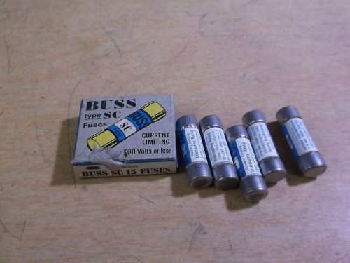 NEW Buss Type SC-15 300V, Lot of 5 Fuses *FREE SHIPPING*