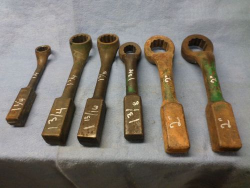 Lot of 6 offset striking wrenches (slug, slugger, striker, hammer,knocker).