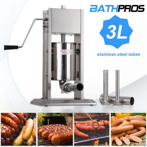 New Deluxe 3 Liter Stainless Steel Commercial Meat Sausage Stuffer Tank 3-L