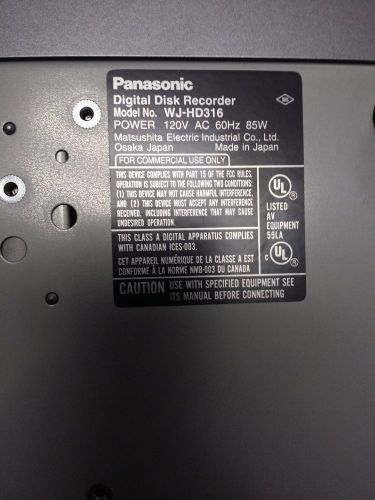 Panasonic WJ-HD316  Digital Disk Recorder 16 Ch DVR