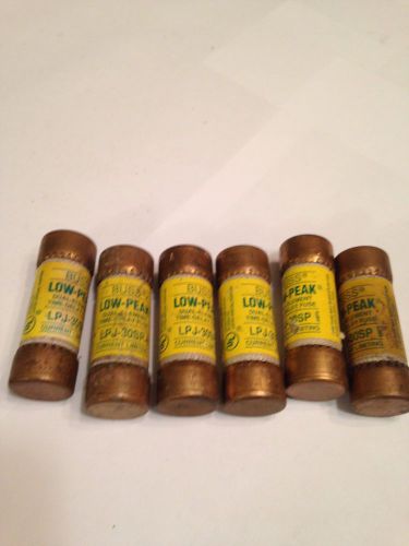 Nice Lot OF6 Bussmann LPJ 30SP 30 Amp Fuses Low Peak Class J 600 Volts