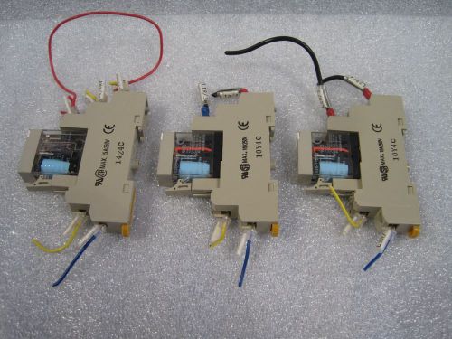 #E151 Lot of 3 Omron P2RF-08-E Relay Base 5A, 250V with G2R-1-S Relay 24VDC