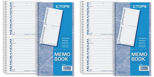 TOPS Memorandum Forms Book 2-Part 2 Memos per Page 100 Sets per book 2 Packs