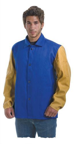 Tillman 9230 30&#034; 9 oz. Blue Westex FR Cotton/Cowhide Welding Jacket, Large