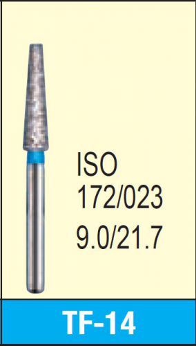 MANI DIA-BURS TF-14 Taper Flat End Standard Grit Dental Diamond Burs 30 pcs