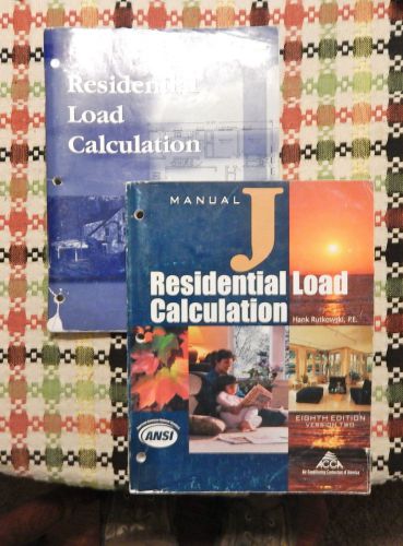 Manual J Residential Load Calculation Two Books and Disk