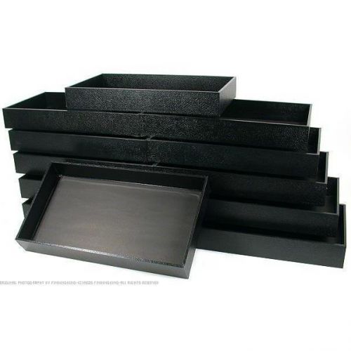 12 Jewelry Display Travel Tray Black Faux Leather