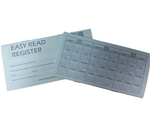 2 Checkbook Transaction Registers, 2015-2016-2017 Calendars, by Easy Read