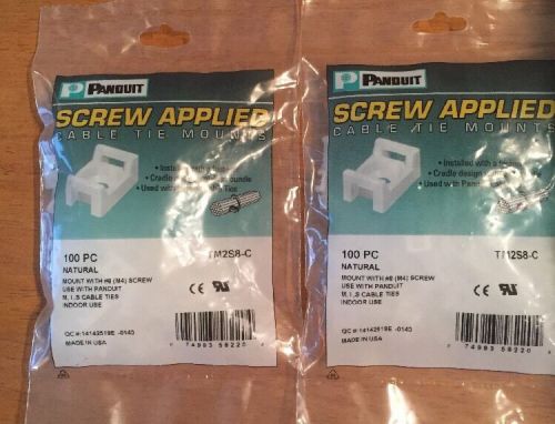 100 panduit tm2s8- cable tie mount  #8 (m4) screw mounting (2packs) for sale