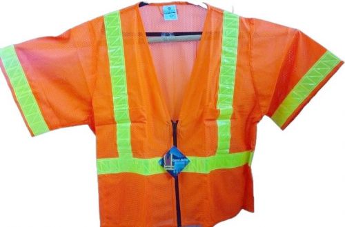 new ML KISHIGO flourescent orange work safety gear shirt vest JACKET 3XL #C11