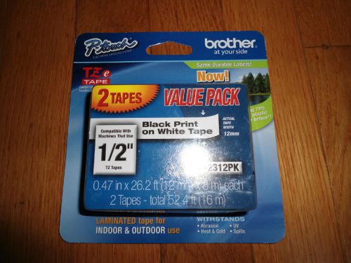 BROTHER P-TOUCH ELECTRONIC LABELING SYSTEM 1/2&#034; TAPES TZe-2312PK