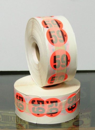 2 ROLLS OF 59 CENTS  Labels 1  &#034; Stickers Tags Retail Store
