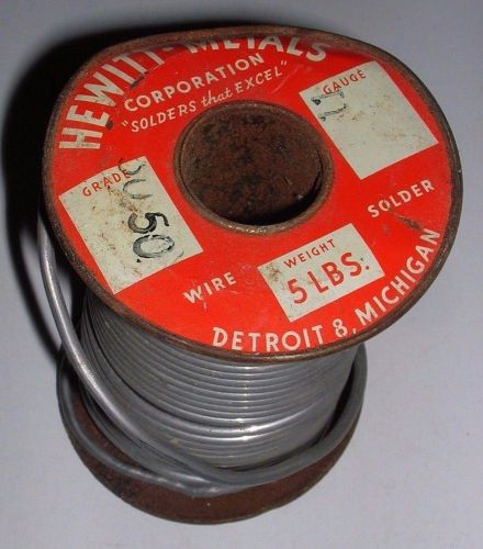 Vintage - solder - hewitt metals - 50/50 - 3.5+ pounds - detroit michigan for sale