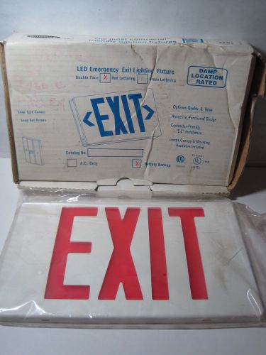 Elc red led standard exit sign face plate w/ arrows led1 nib for sale
