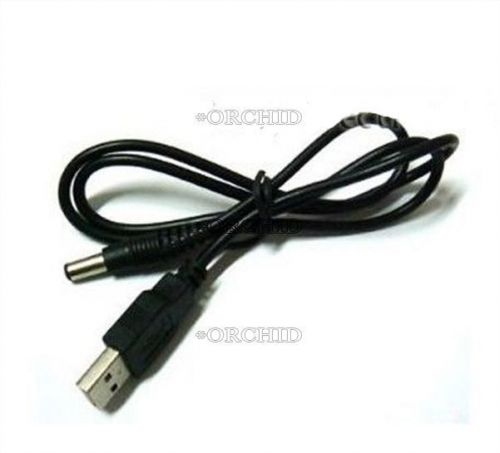 2pcs usb to dc plug connector 2.1x5.5mm 5v power supply cable black new #7289550