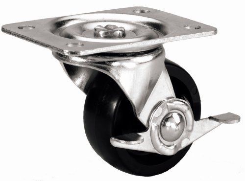 Rwm casters 31 series plate caster  swivel with brake  polyolefin wheel  plain b for sale