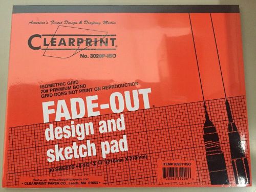 Clearprint 932811ISO Grid Paper Pad, 20lb., 30Degree Isometric,8-1/2&#034;x11&#034;,30 SHT