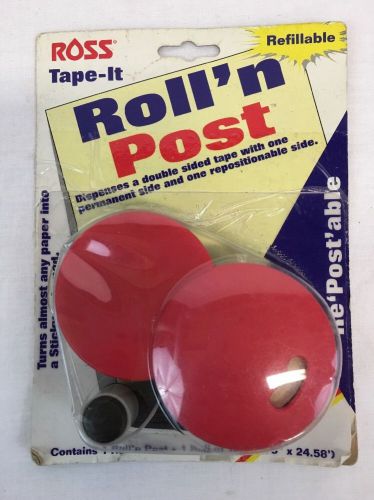 Vintage Ross Tape-It Roll&#039;n Post Double Sided Sticky Tape for Repositional Notes