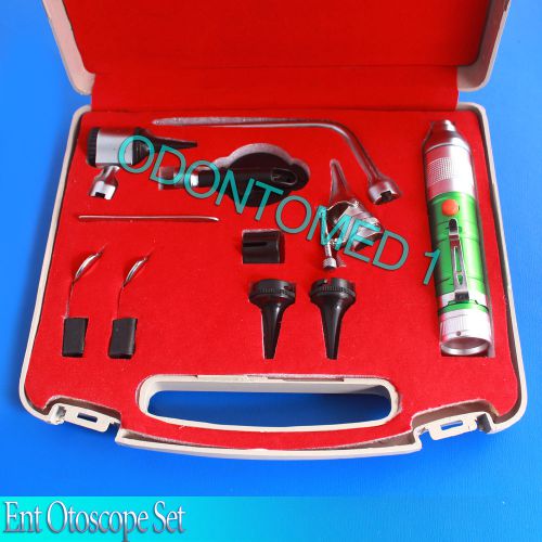 Otoscope &amp; Ophthalmoscope - Green - 11 Pieces ENT Medical Diagnostic Set