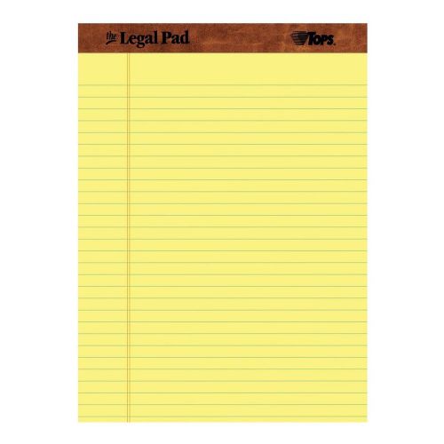 TOPS The Legal Pad Legal Pad 8-1/2 x 11-3/4 Inches Perforated Canary Legal/Wi...