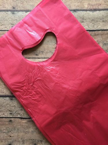 25 red plastic retail bags - retail bags, red bags
