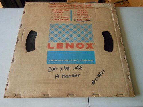 LENOX BANDSAW NEO-TYPE BLADE COIL 500ft 500&#039;x3/8&#034; .025 14R RAKER TOOL 04171