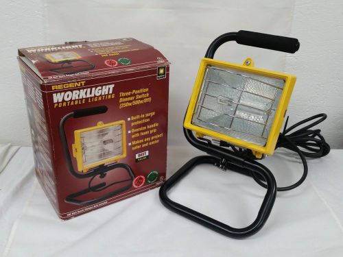 Regent 500 Watt Portable Halogen Work Light PQS45 Adjustable Stand, Handle, EXC