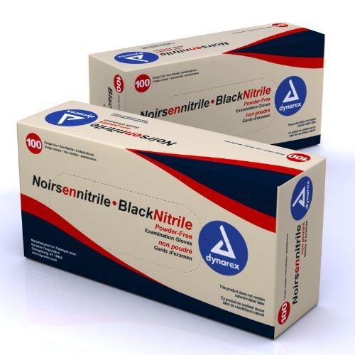Diagnostics Direct Dynarex Nitrile Exam Gloves, Large, Black (Pack of 1000)
