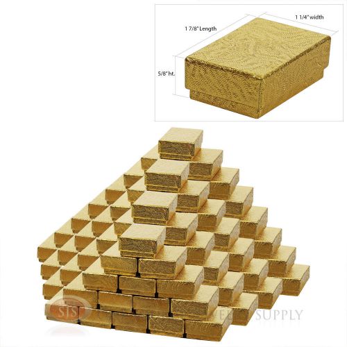 100 gold swirl cotton filled gift boxes 1 7/8&#034; x 1 1/4&#034; charm ring jewelry box for sale