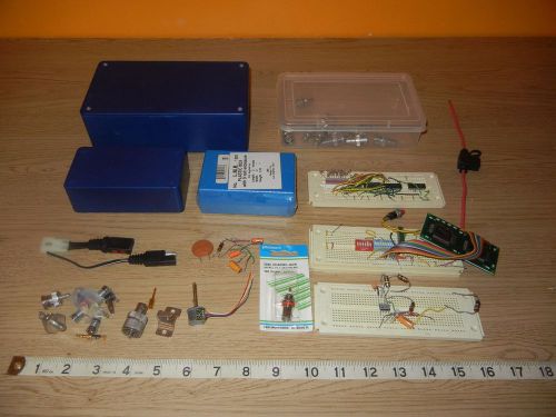 LOT of RADIO SHACK ARCHER ELECTRONIC PARTS experiment socket Vintage Plastic box