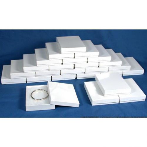 25 White Cotton Jewelry Gift Boxes 5 3/8&#034;