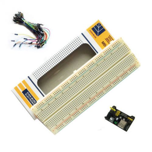 Mb102 power supply module 3.3v 5v+65pcs jumper cables+breadboard board 830 point for sale