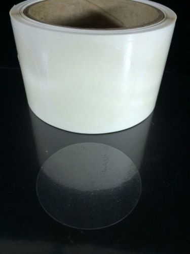 500 2 inch clear round seals wafer tab circles  2&#034; stickers shipping labels for sale