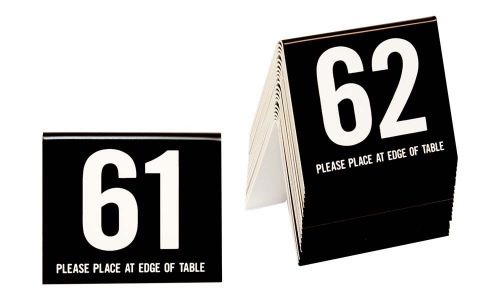 Plastic Table Numbers 61-80 Tent Style, Black w/white number, Free shipping