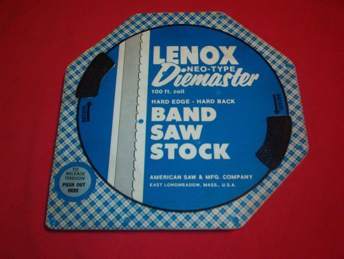 LENOX BANDSAW BLADE STOCK 100&#039;  1/4&#034;  .025  10 TPI  RAKER