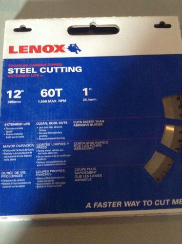 lenox saw blade 12&#034; 60T 1&#034; titanium carbide tipped #21888  Arbor 1&#034;Steel Cutting
